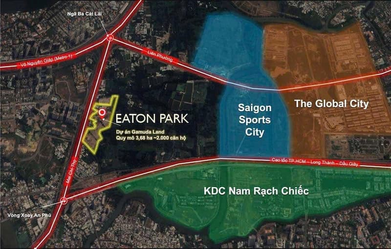 Vị trí dự án Eaton Park có tiềm năng tăng giá khá lớn 