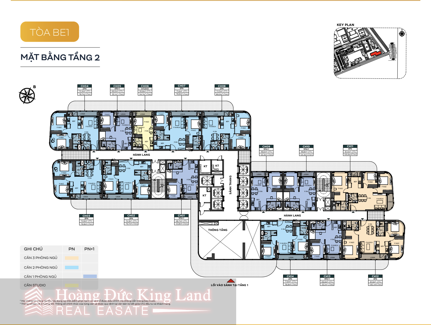 Mặt bằng tầng điển hình tại toà BE1 The Beverly Vinhomes Grand Park