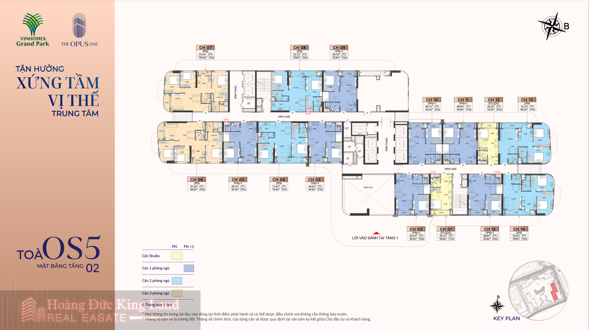 Layout bố trí căn hộ toà OP5 tầng 2 