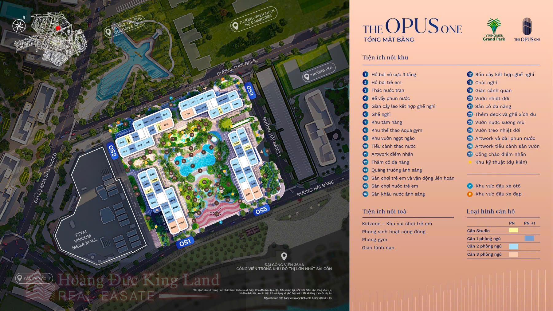 Tổng mặt bằng The Opus One Vinhomes Grand Park